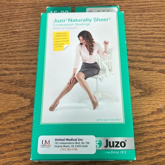 Juzo Compression Stockings- Naturally Sheer Beige Pantyhose NIB - Picture 1 of 8